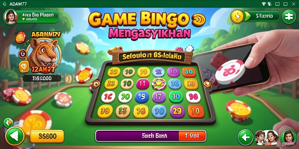 Tampilan gameplay Bingo yang seru dan interaktif di ADAM77.