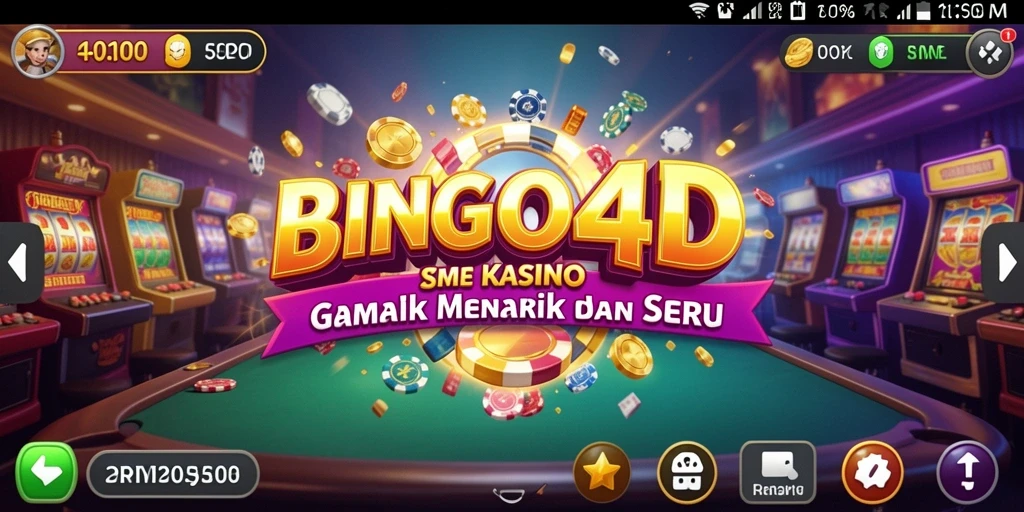 Tampilan gameplay BINGO4D yang penuh warna dan dinamis.