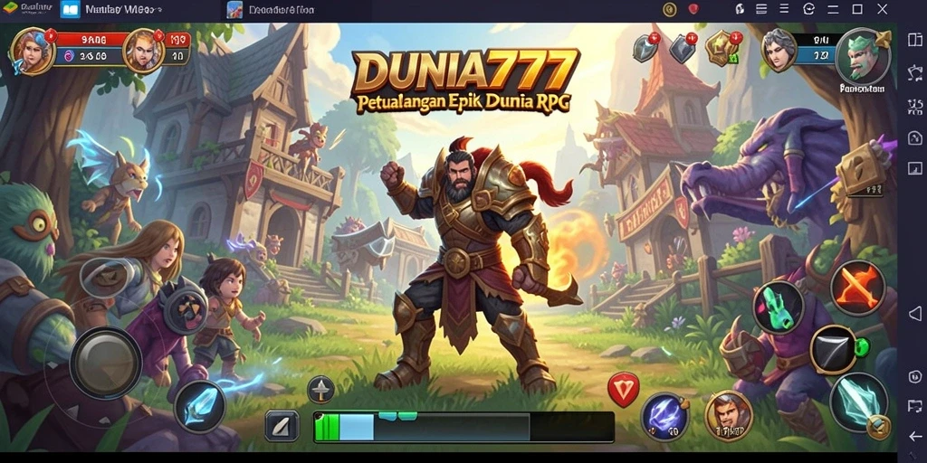 Screenshot DUNIA777 menampilkan aksi pertempuran RPG yang mendebarkan.