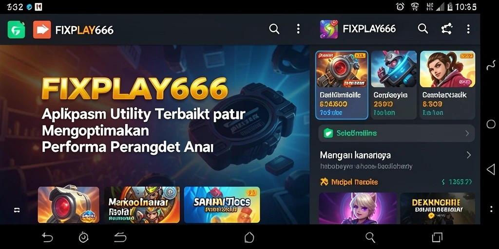 Screenshot FIXPLAY666 menampilkan antarmuka aplikasi Utility yang intuitif.