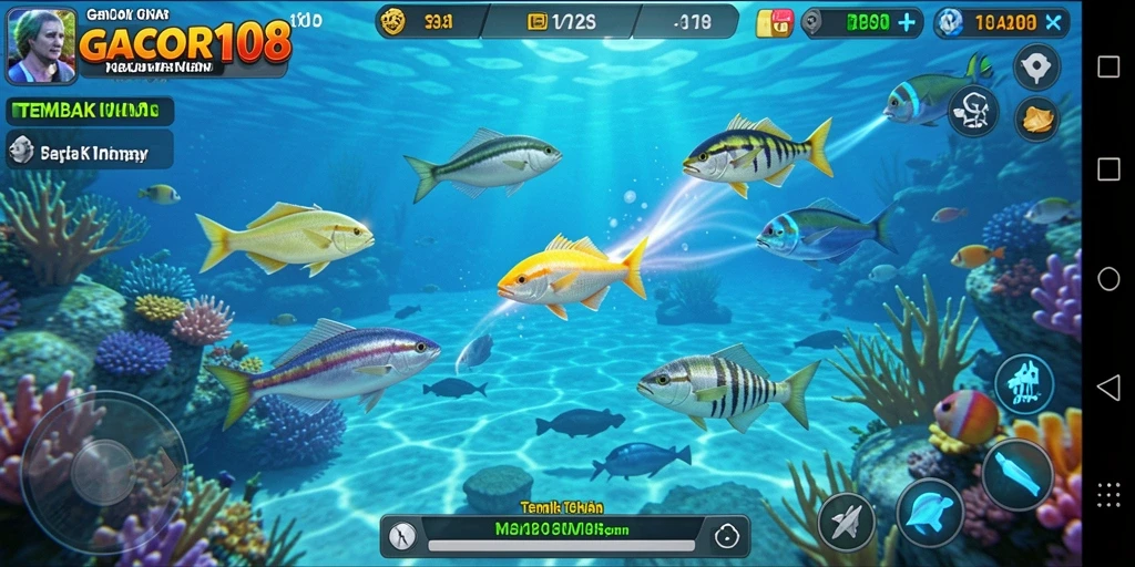 Screenshot GACOR108 menampilkan keseruan menembak ikan.
