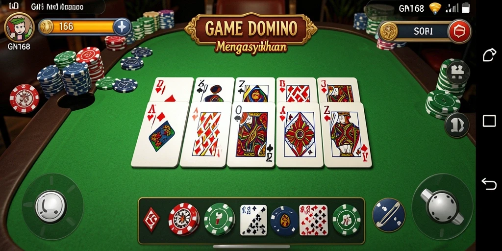 Screenshot gameplay GN168 yang menampilkan aksi seru permainan Domino.
