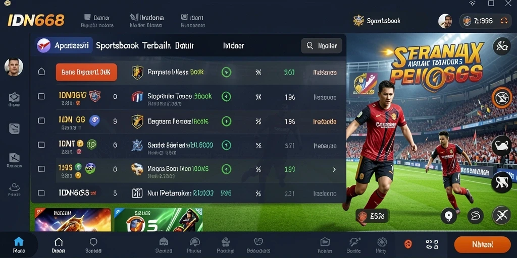 Tampilan gameplay IDN668 dengan fitur taruhan olahraga.