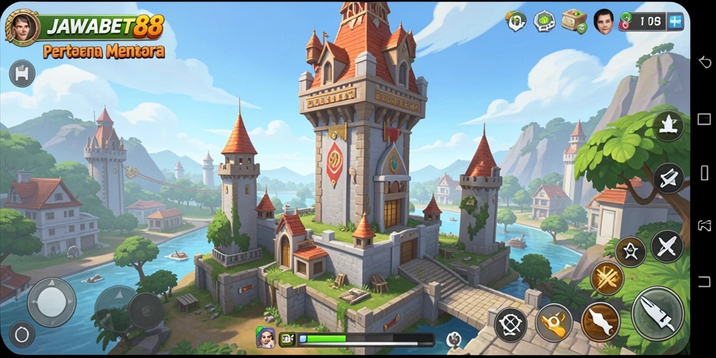 Screenshot gameplay menampilkan aksi mendebarkan dalam permainan Tower Defense.