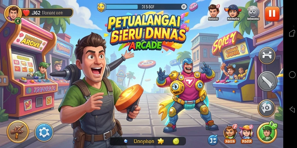 Screenshot utama JJ62 menampilkan gameplay yang seru dan menantang di dunia Arcade.