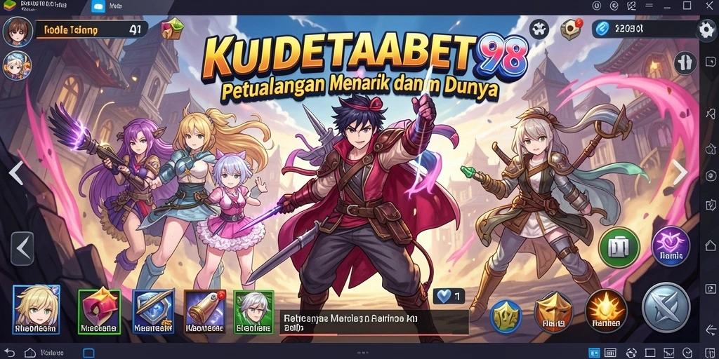 Screenshot gameplay KUDETABET98 menampilkan karakter anime dalam pertempuran epik.