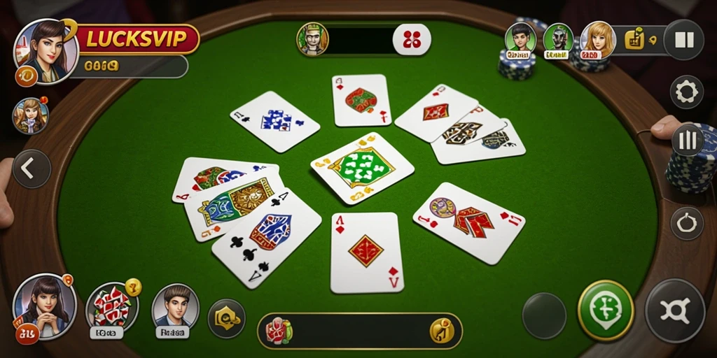 Tampilan seru dari gameplay Gaple di LUCKSVIP.