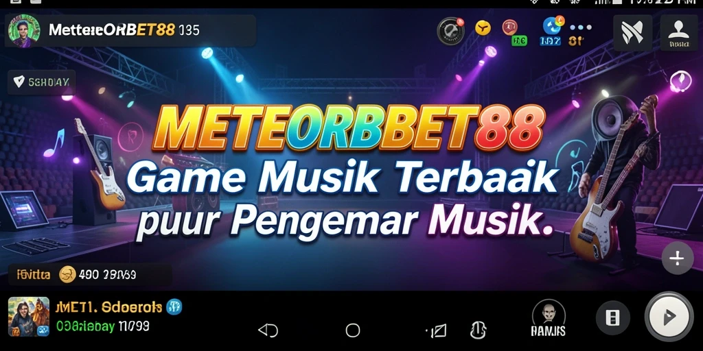Tangkapan layar utama METEORBET88 menampilkan gameplay seru dengan berbagai lagu.