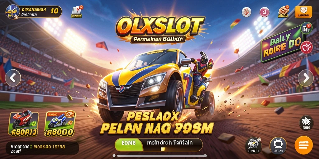 Tampilan gameplay OLXSLOT yang menarik dan penuh aksi balapan.
