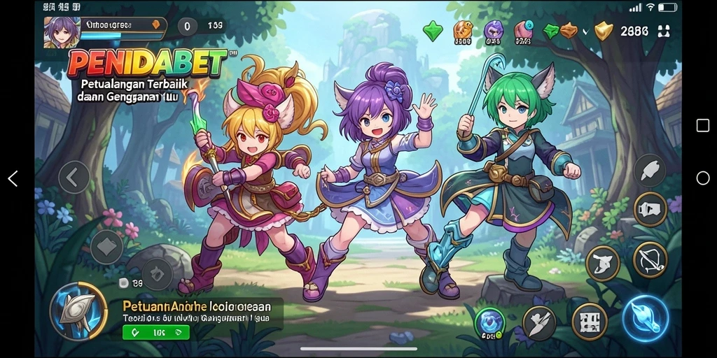 Tampilan gameplay seru dan interaksi karakter dalam PENIDABET.
