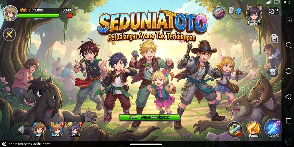 Screenshot gameplay SEDUNIATOTO menampilkan aksi karakter Anime yang dinamis.