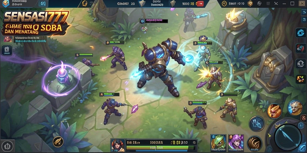 Tampilan gameplay SENSASI777 yang penuh aksi dan strategi MOBA.