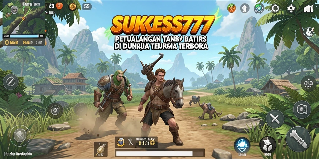 Screenshot gameplay <strong>SUKSES777</strong> menunjukkan petualangan di dunia terbuka yang luas.