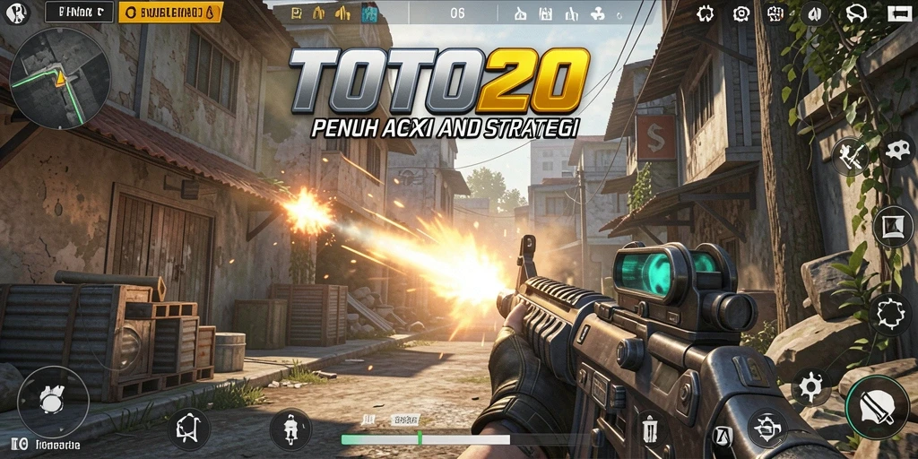 Screenshot gameplay TOTO20 menampilkan aksi tembak-menembak yang seru.