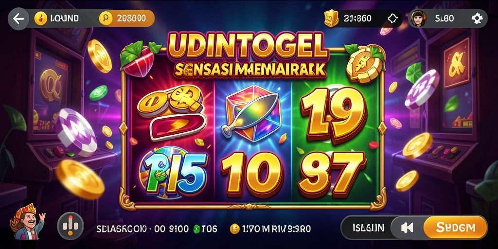 Tampilan screenshot utama UDINTOGEL menampilkan gameplay Slot yang seru dan menarik.